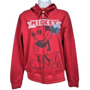 Disney | Junior Large | Mickey Mouse‎ Full Zip Hoodie Jacket W/ Pouch Pockets